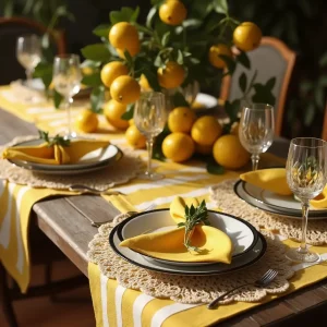 mesa decorada com limao siciliano