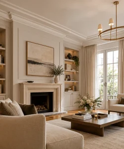 Molduras-e-detalhes-que-valorizam-o-teto-com-uma-sala-contemporanea-de-inspiracao-classica-molduras-de-gesso-bem-definidas